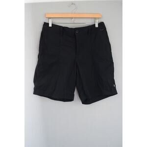 REI Co-op Shorts Women 14 Black Sahara Cargo Nylon 8" Inseam Hiking Camp Outdoor